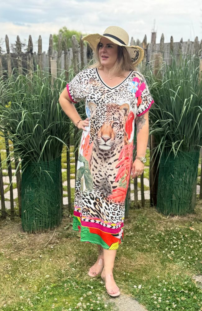 Oversize Shirtkleid Leopard