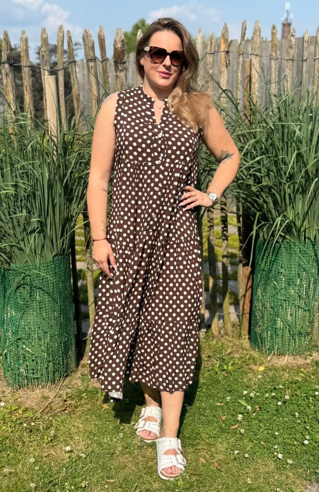 Leichtes Kleid Punkte braun Pretty Woman