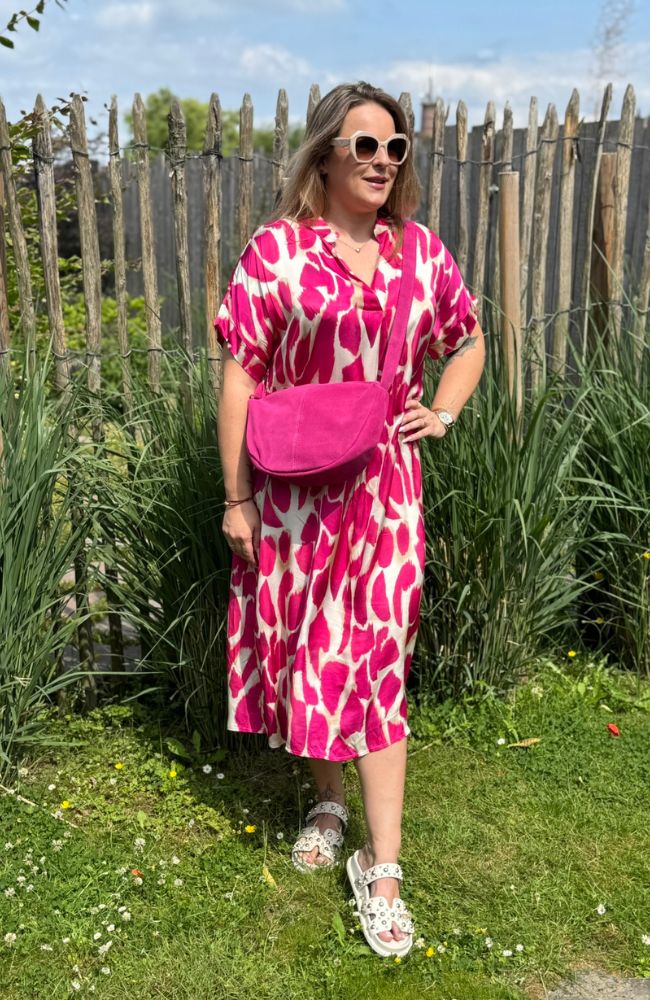 Sommerkleid mit Seide pink