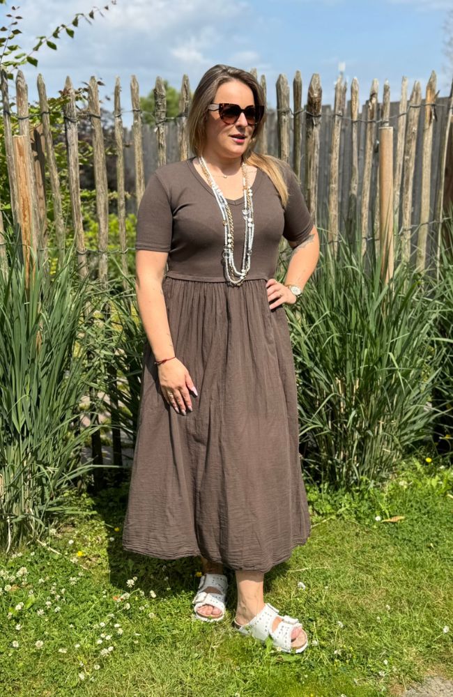 Shirtkleid dunkelbraun