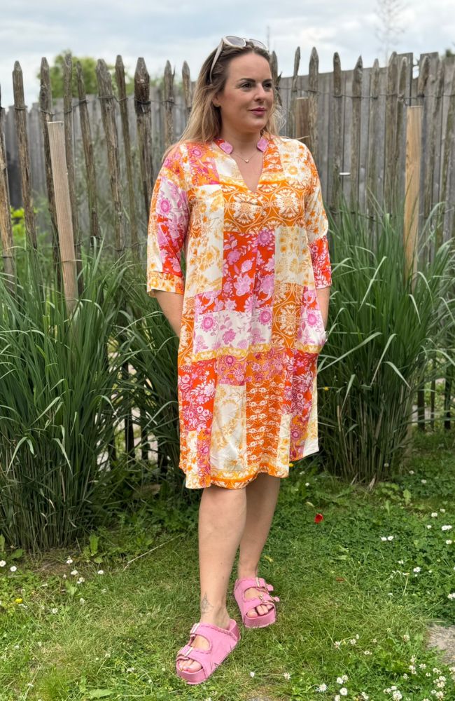 Schönes leichtes Sommerkleidchen pink/rosa/orange