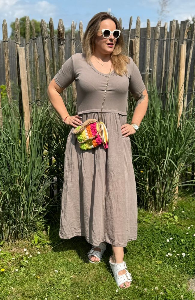 Shirtkleid taupe
