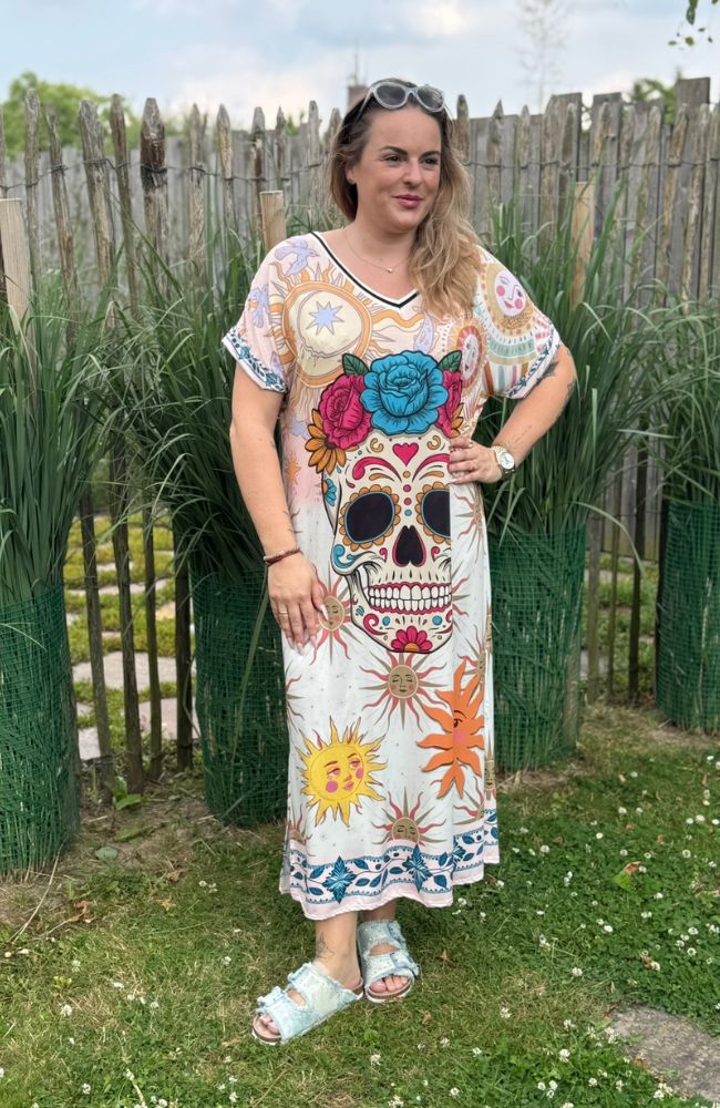 Oversize Shirtkleid Skull