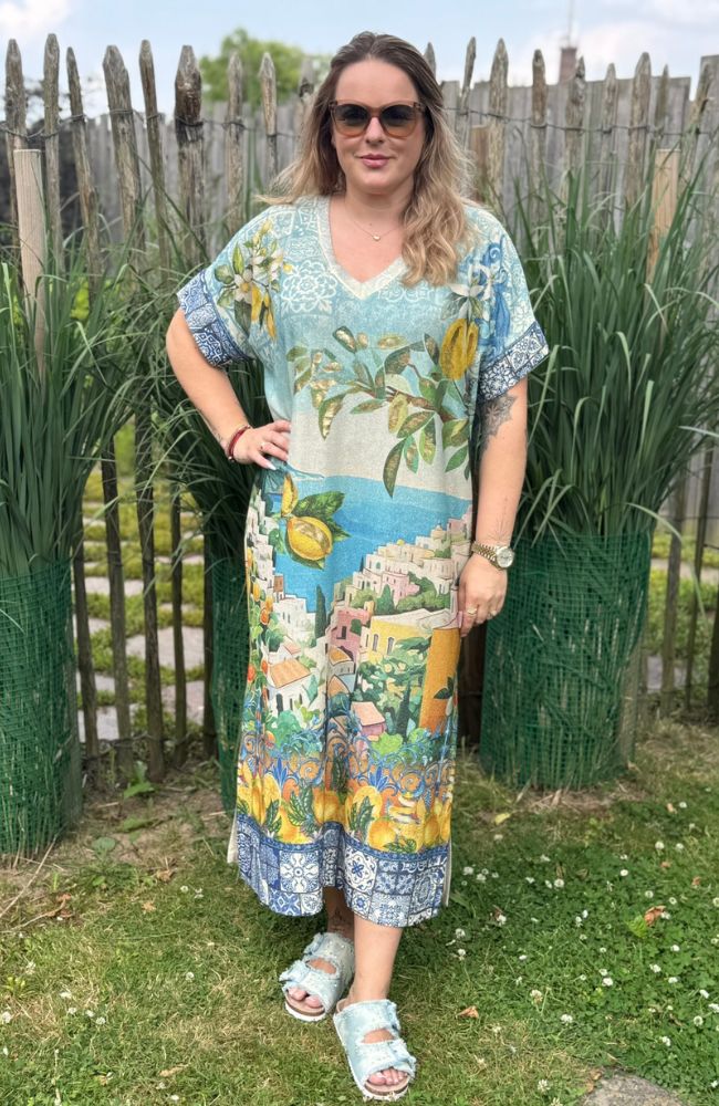 Shirtkleid glitzer Zitronen