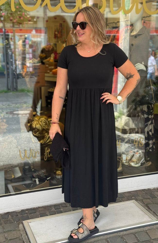 Rippshirtkleid schwarz